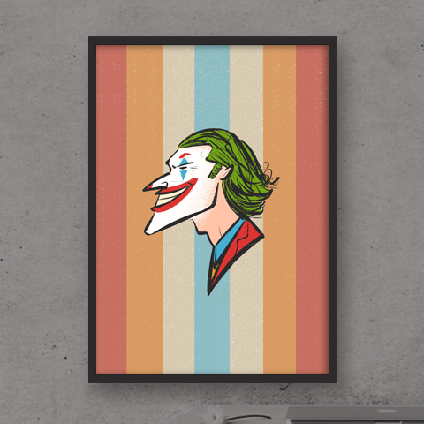 JOKER Retro Batman DC Illustrated Poster Gift Pedro Demetriou