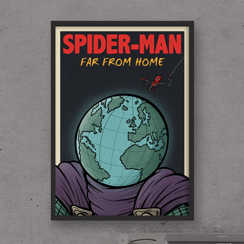 SPIDER-MAN Far From Home Marvel Illustrated Poster Gift - Pedro Demetriou