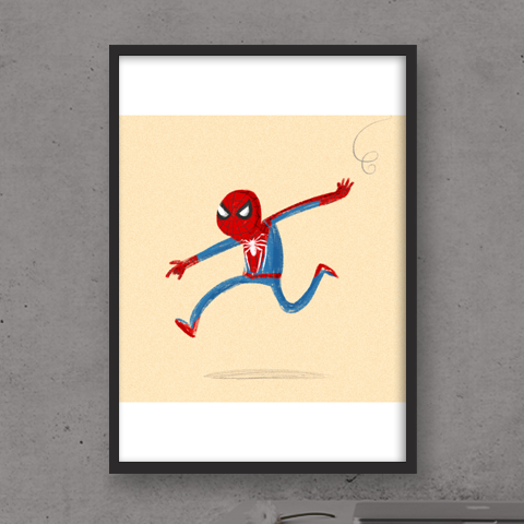 SPIDER-MAN PS4 Marvel Illustrated Poster Gift - Pedro Demetriou