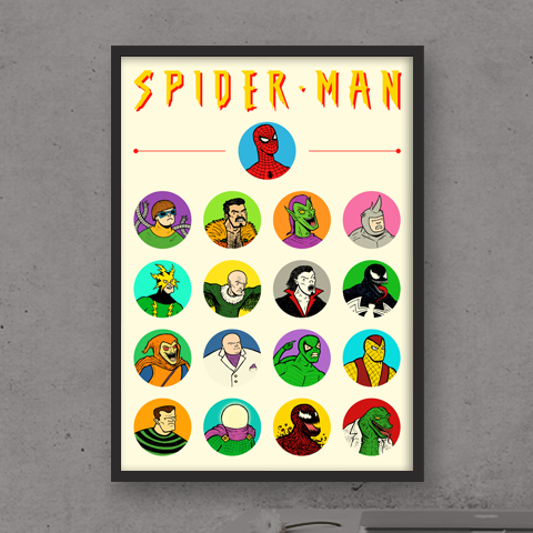 SPIDER-MAN Marvel Poster Gift Into The Spider-Verse - Pedro Demetriou