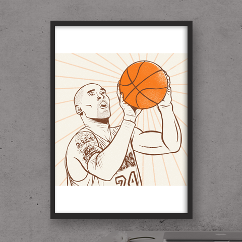 KOBE BRYANT NBA Lakers Basketball Illustrated Poster Gift - Pedro Demetriou