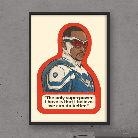 Captain America - The Falcon & Winter Soldier - Marvel Retro Poster - Pedro Demetriou